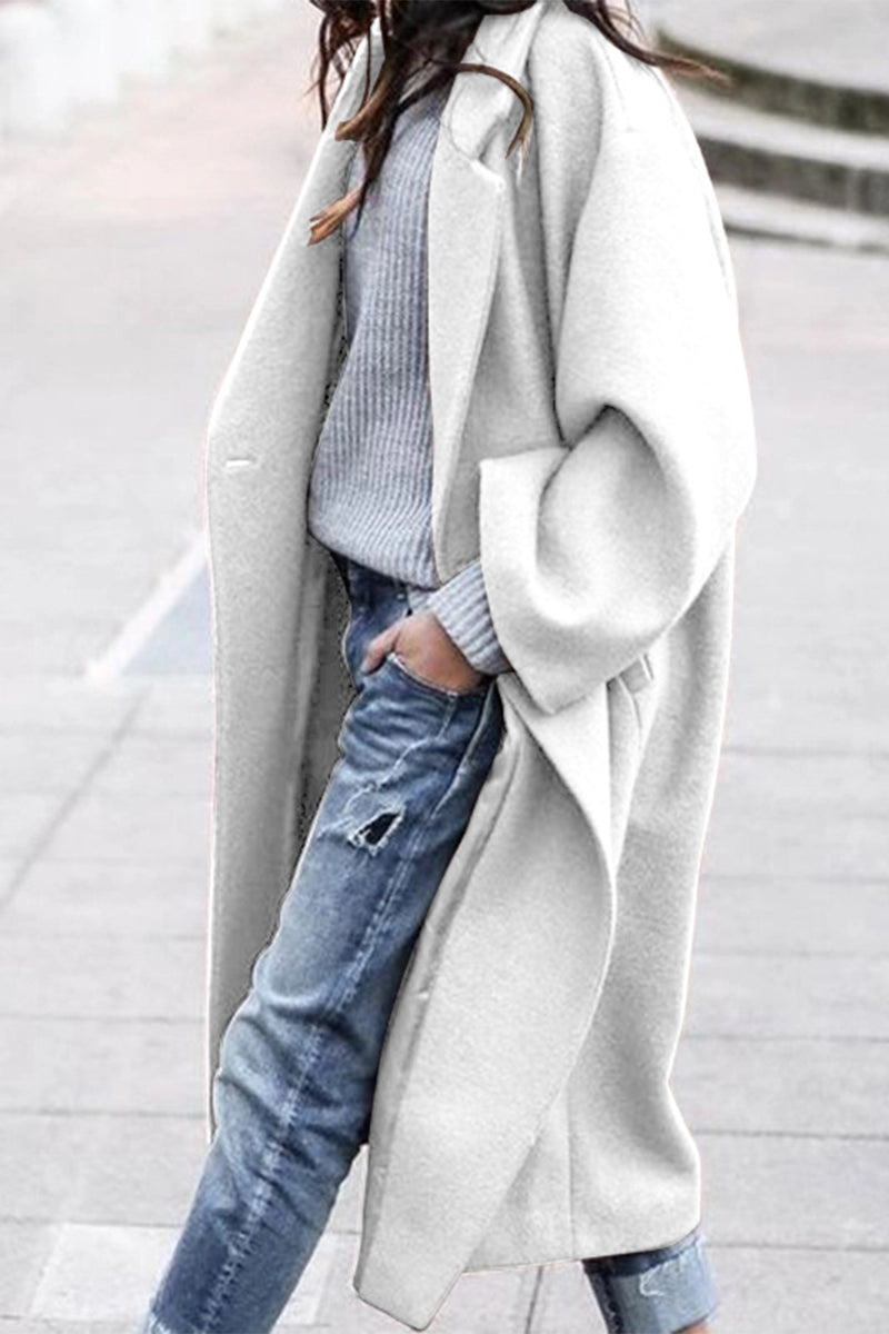 Vêtements d'extérieur à la mode, décontractés, unis, en patchwork, à boutons et col montant.