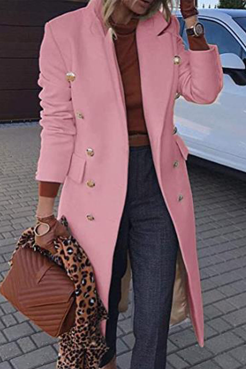 Vêtements d'extérieur élégants et décontractés, style streetwear, col montant, boutons, uni (4 couleurs)