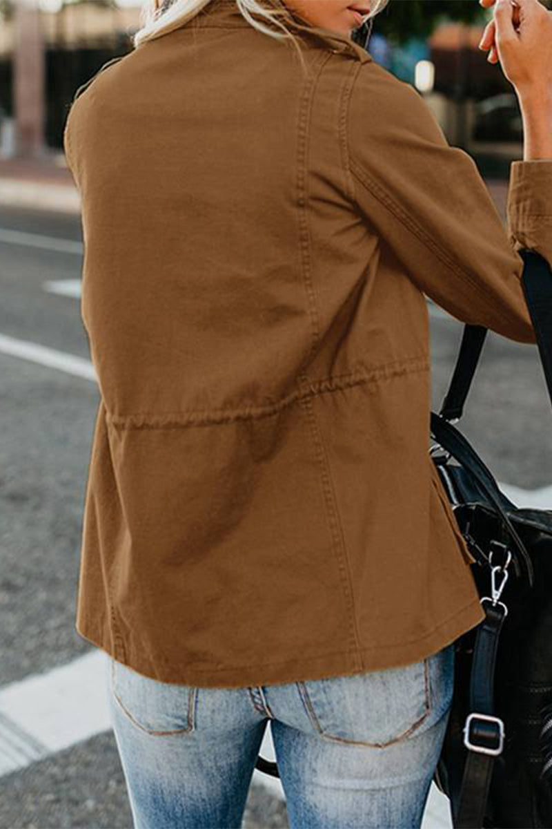 Vêtements d'extérieur décontractés, patchwork, col montant (5 couleurs)