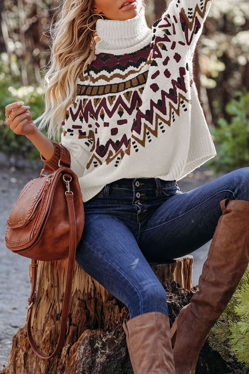 Hauts à col montant à rayures et imprimé à carreaux, style streetwear