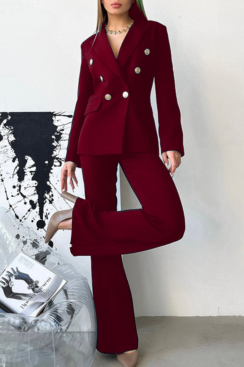 Ensemble deux pièces, manches longues, col montant, couleur unie, Sweet Work.