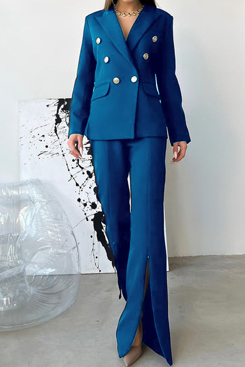 Ensemble deux pièces, manches longues, col montant, couleur unie, Sweet Work.