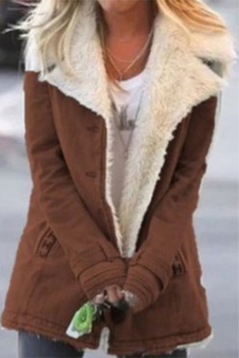 Vêtements d'extérieur élégants à col rabattu et boutons (9 couleurs)