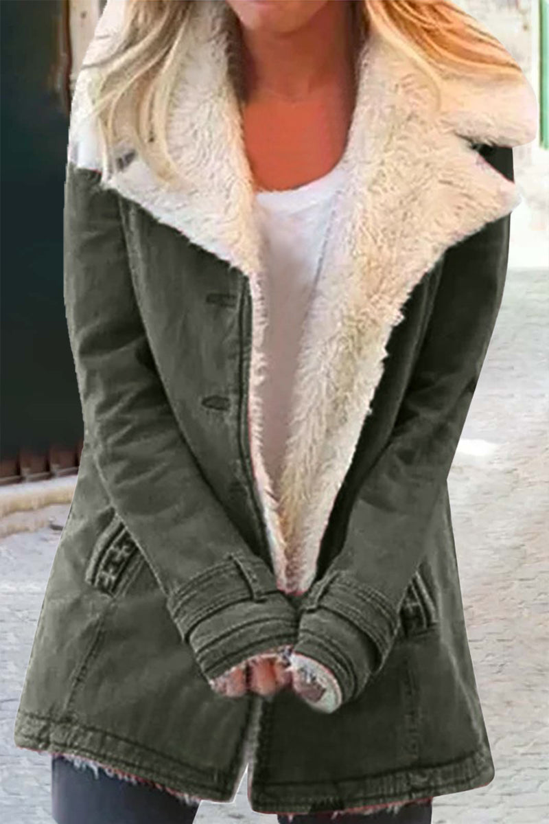 Vêtements d'extérieur élégants à col rabattu et boutons (9 couleurs)