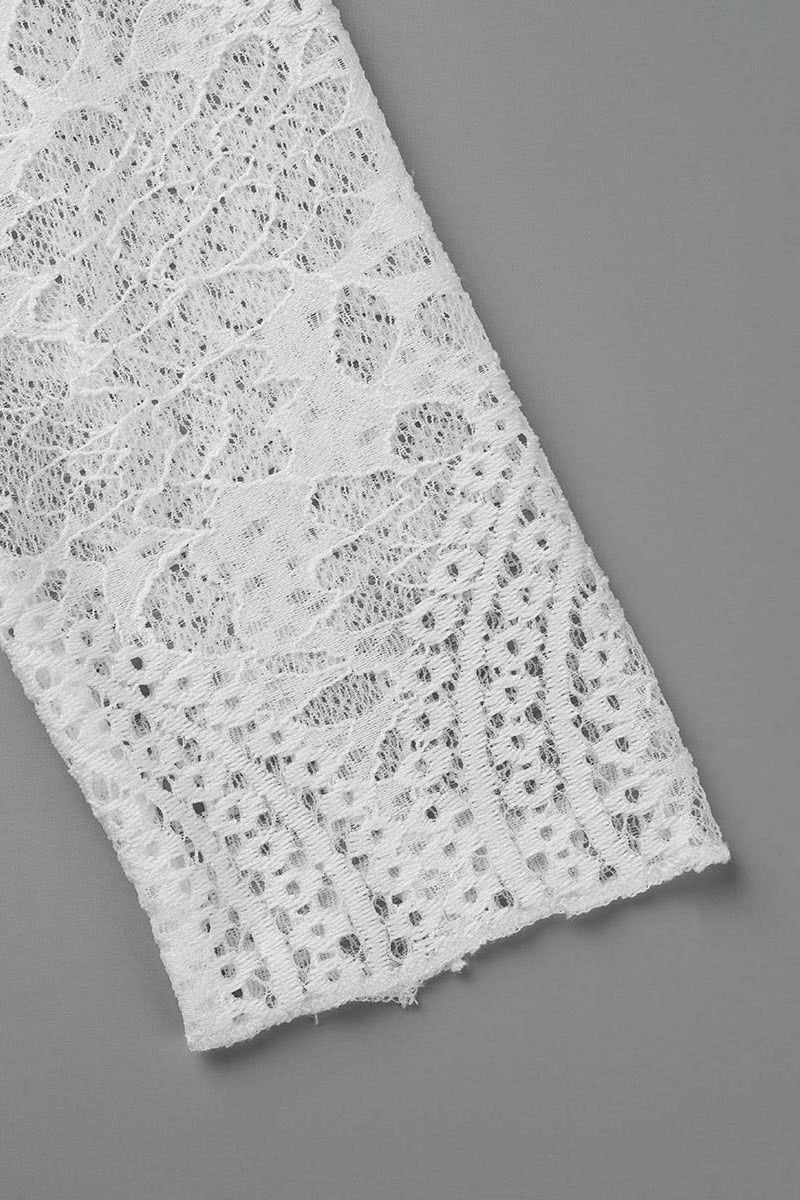 Robes longues à col rond, dos nu, en dentelle uni, mignonnes.