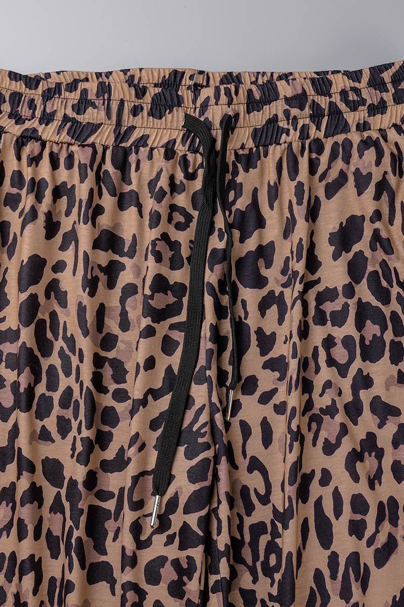 Casual Leopard Patchwork Loose Pencil Full Print Bottoms(4 Colors)