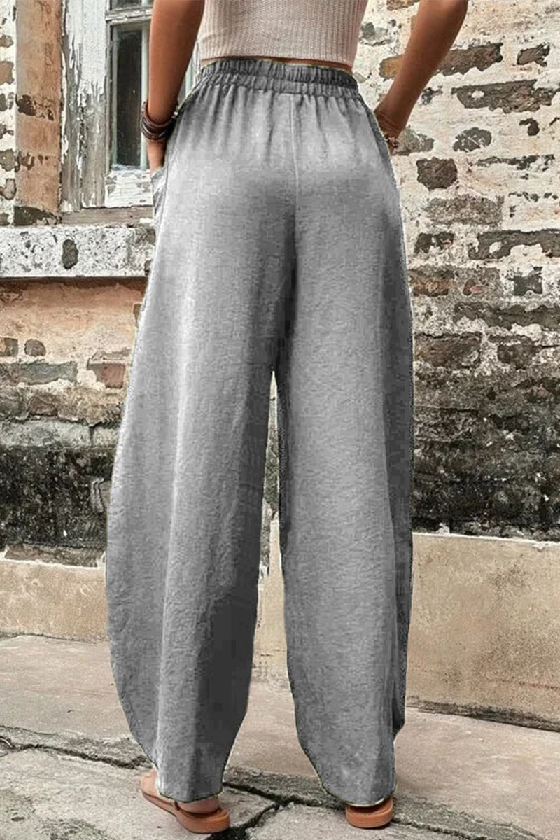 Casual Daily Solid Pocket Loose High Waist Harlan Bottoms(11 Colors)