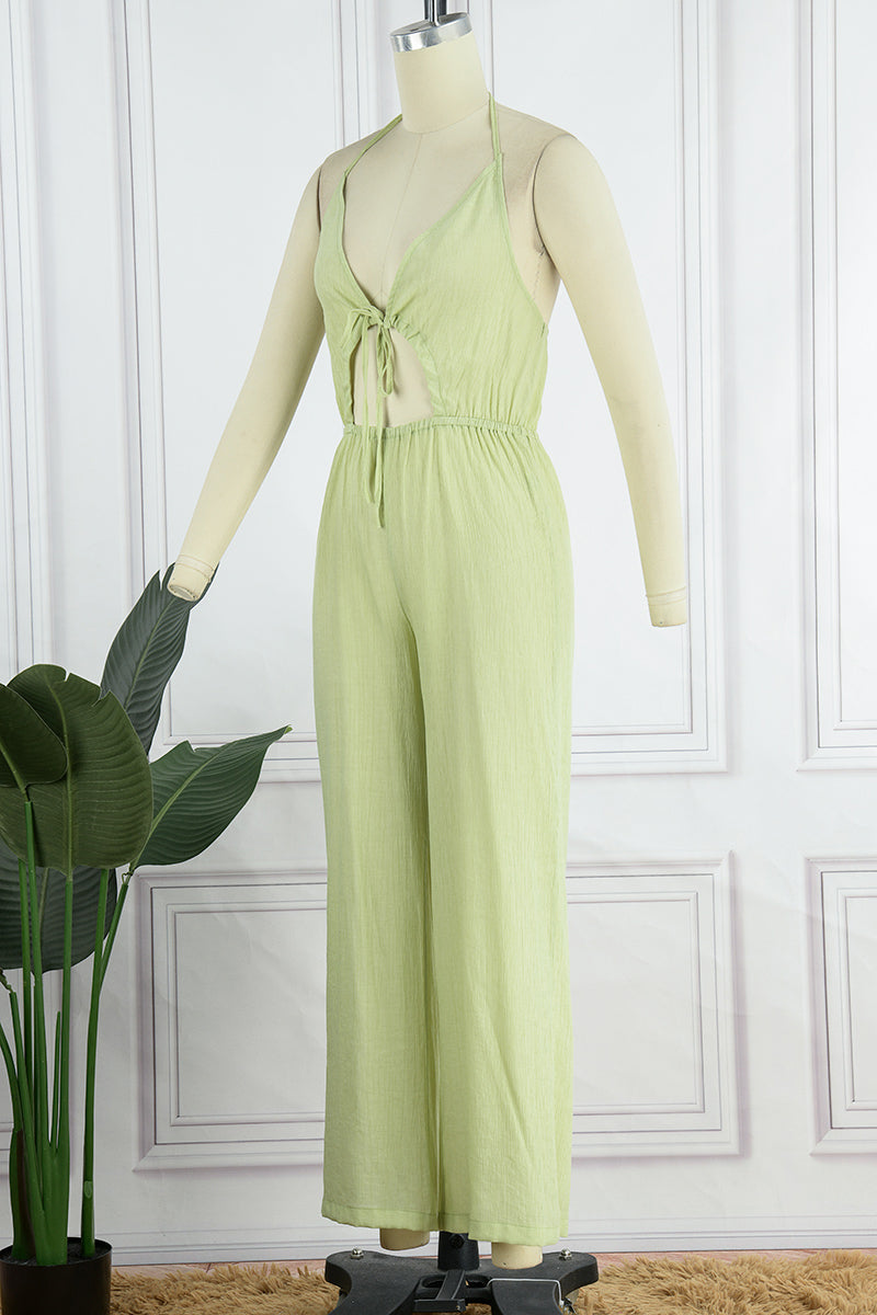 Combinaisons décontractées, dos nu, col en V, taille standard (3 couleurs)