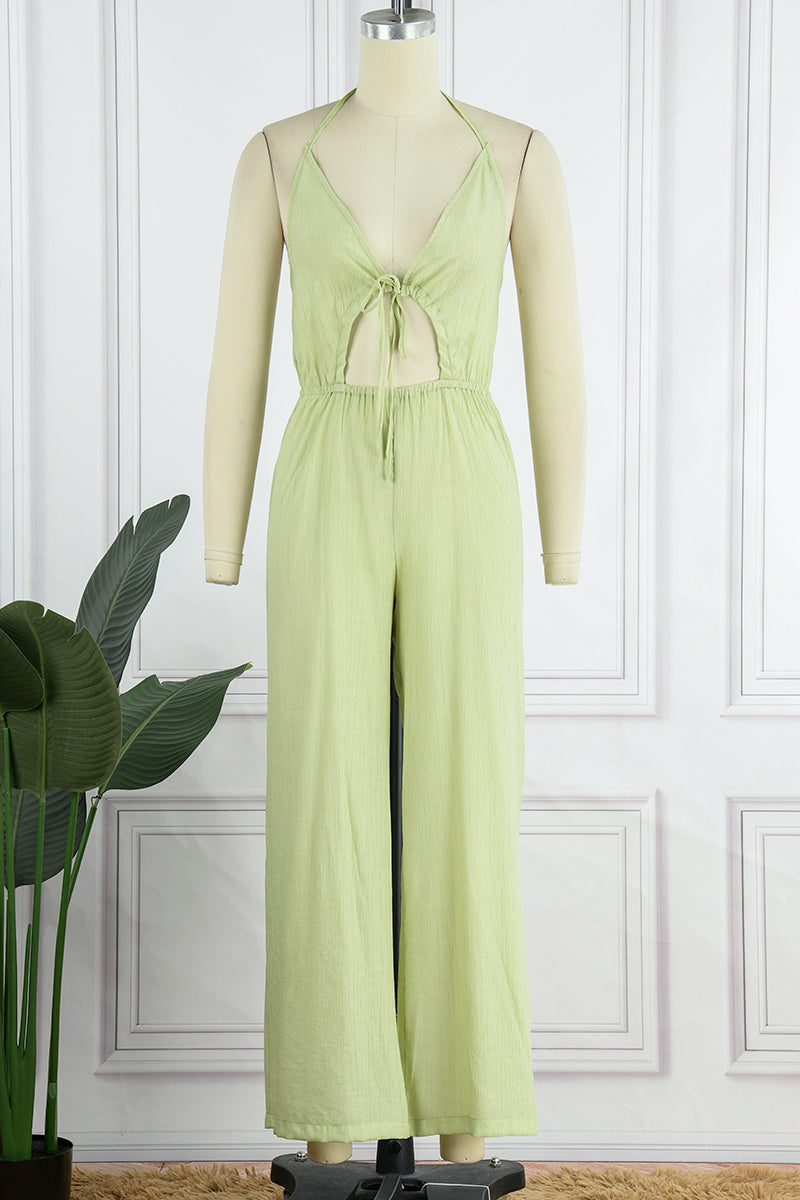 Combinaisons décontractées, dos nu, col en V, taille standard (3 couleurs)