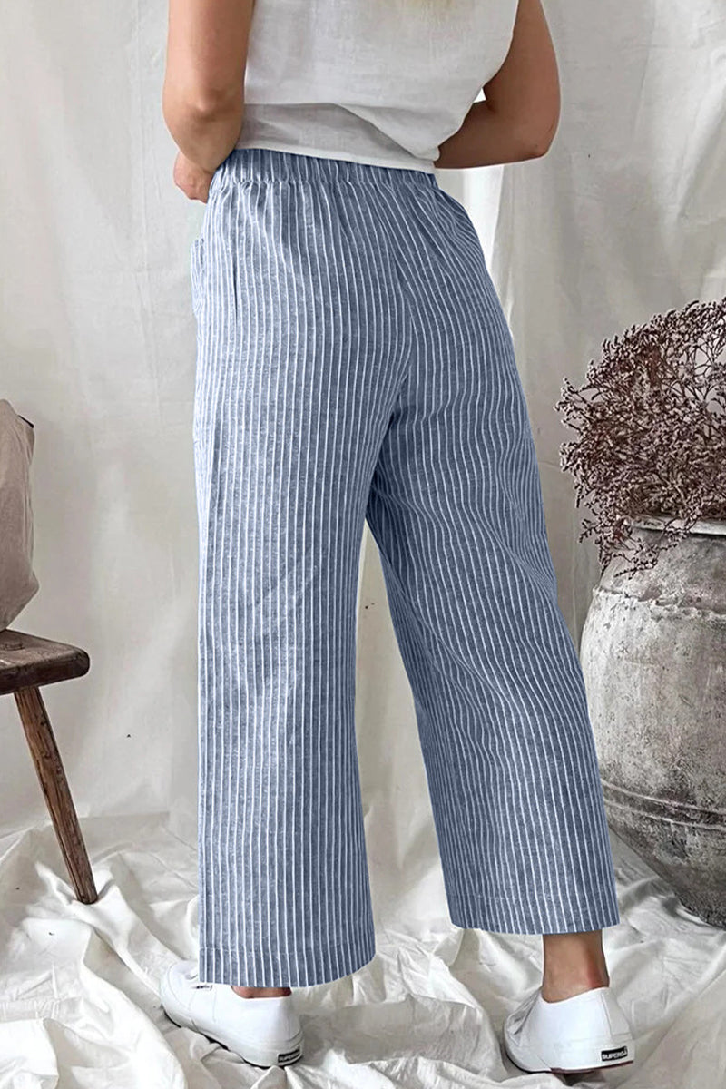 Casual Solid Pocket Loose Straight Bottoms(3 Colors)