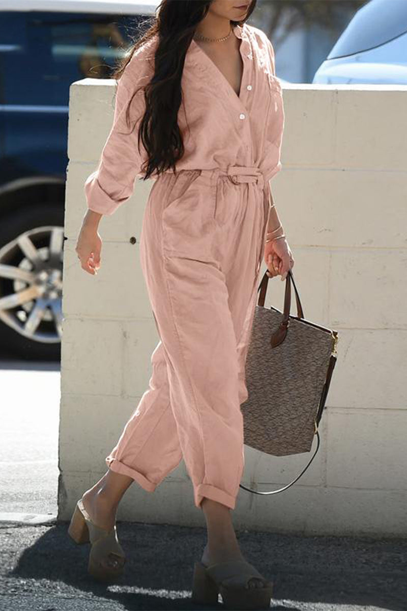 Combinaisons décontractées, unies, à col montant, coupe ample, pour tous les jours.