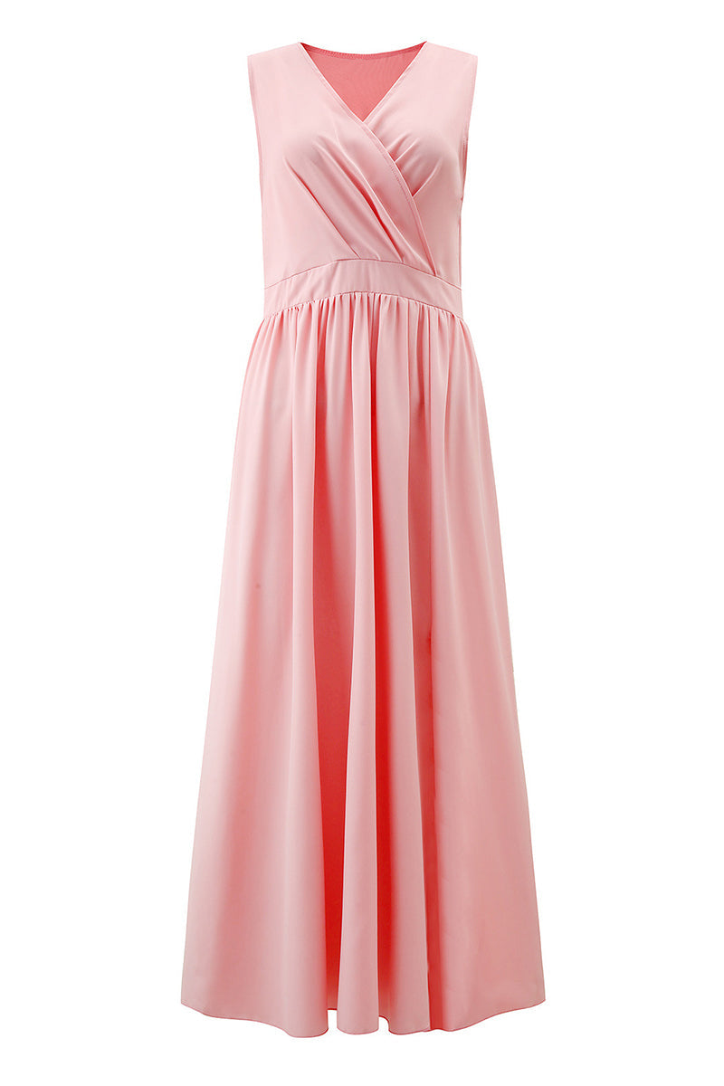 Sexy Simplicity Solid Slit V Neck Princess Dresses(6 Colors)