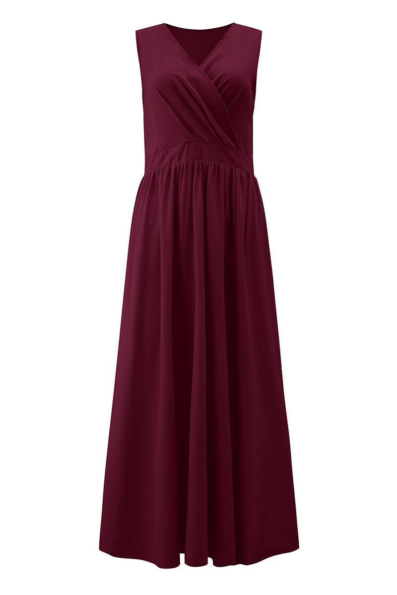 Sexy Simplicity Solid Slit V Neck Princess Dresses(6 Colors)