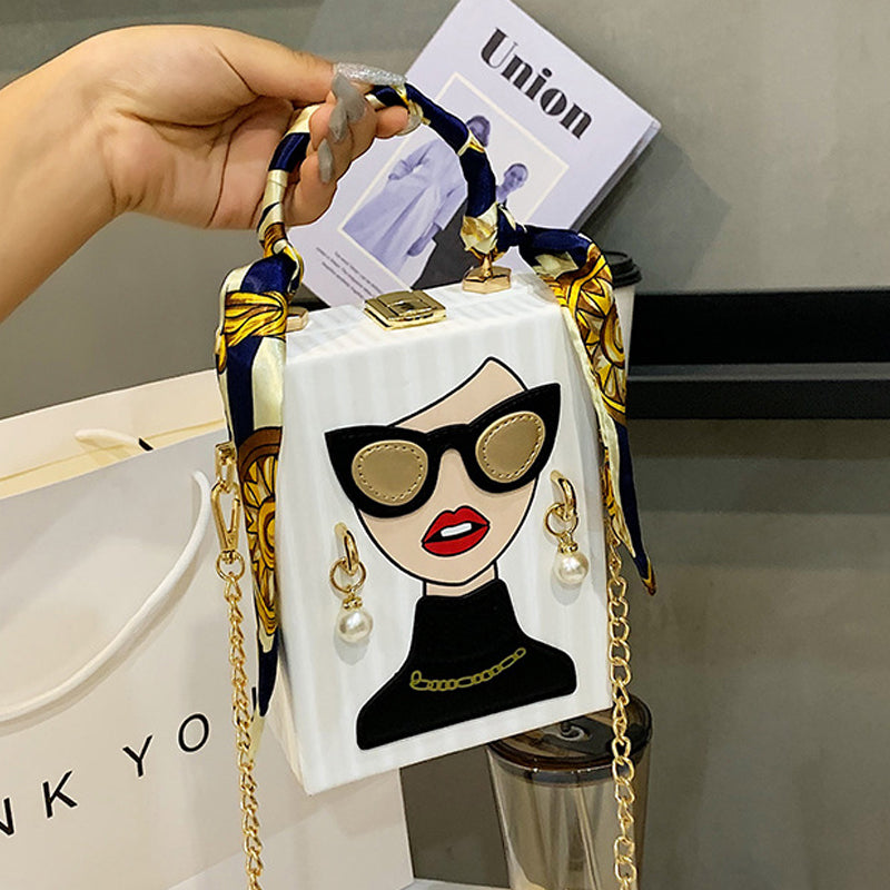 Sacs à chaîne en patchwork imprimé décontracté