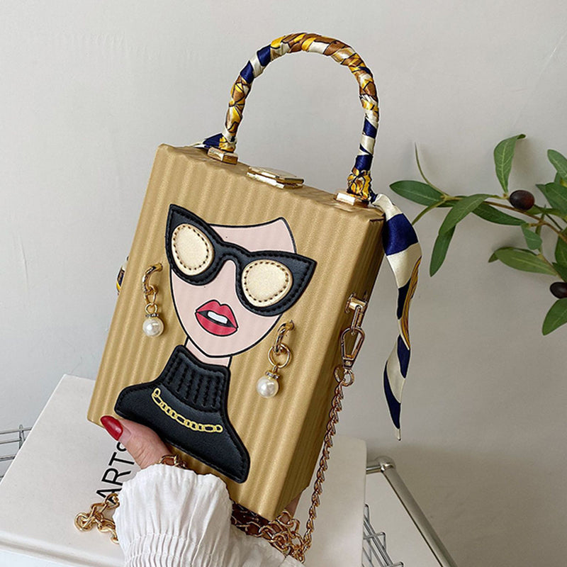 Sacs à chaîne en patchwork imprimé décontracté