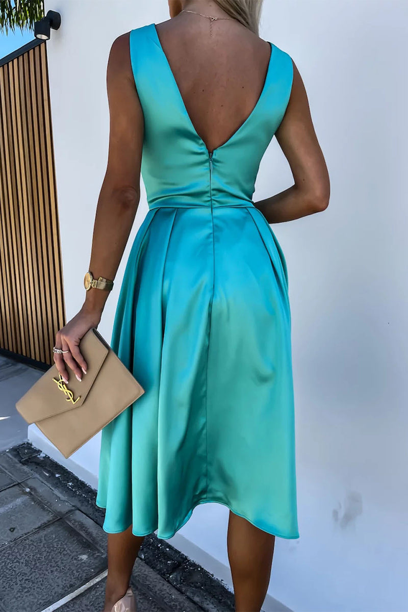 Robes de princesse élégantes et sobres à col en V pour célébrités