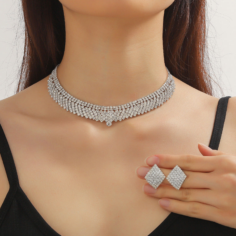 Elegant Simplicity Solid Patchwork  (With Necklaces & Earrings)