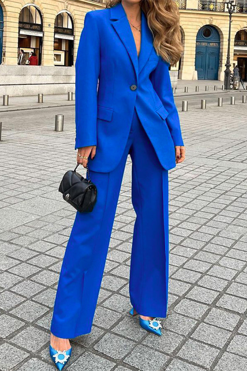 Ensemble élégant de deux pièces, manches longues, col montant, patchwork uni, pour le travail.