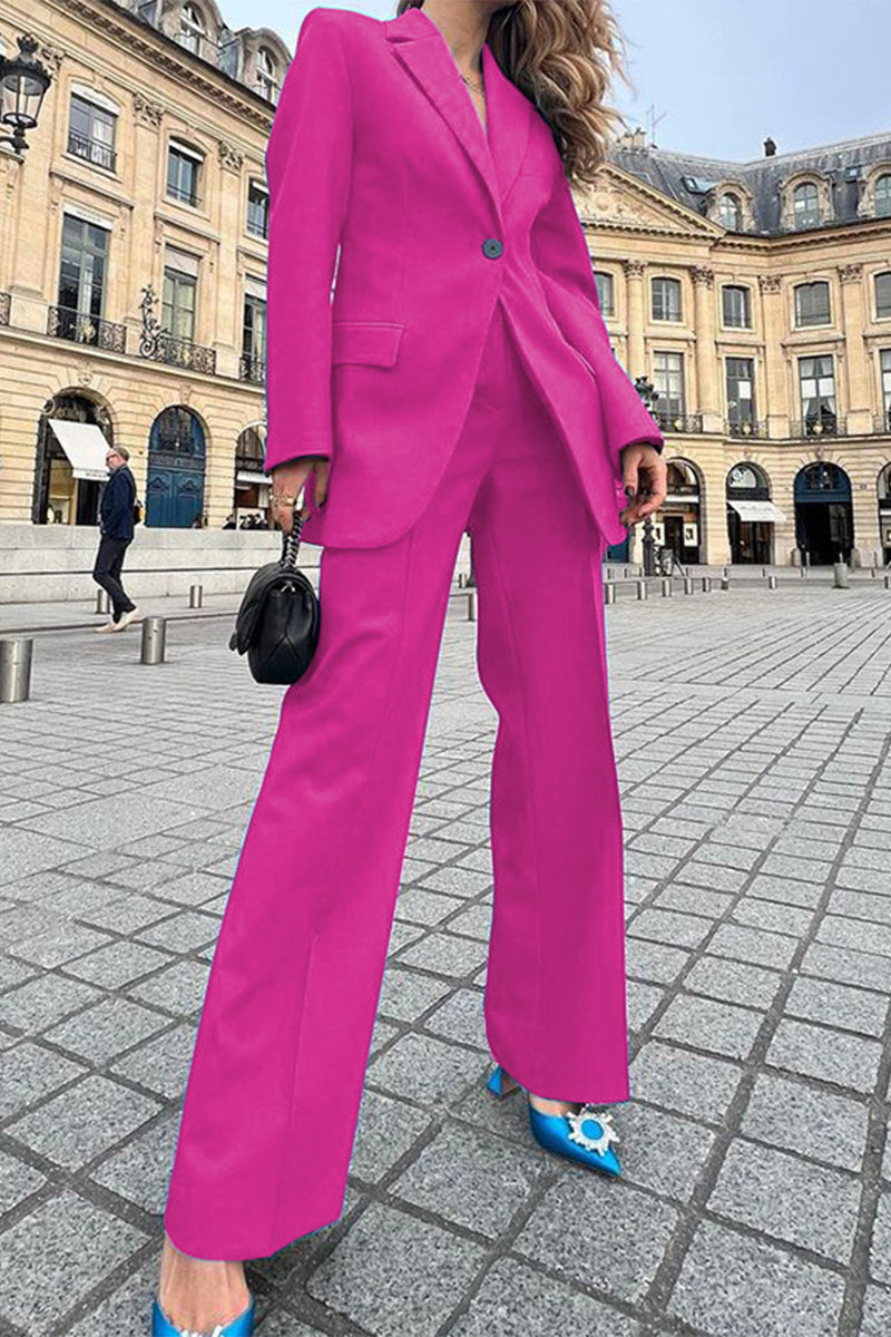 Ensemble élégant de deux pièces, manches longues, col montant, patchwork uni, pour le travail.