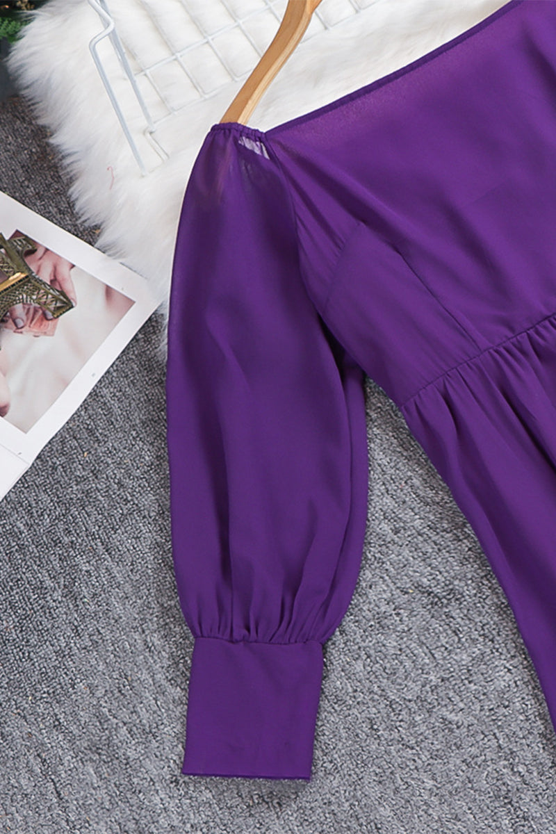 Robes de princesse élégantes, unies, décolletées épaules dénudées (4 couleurs)