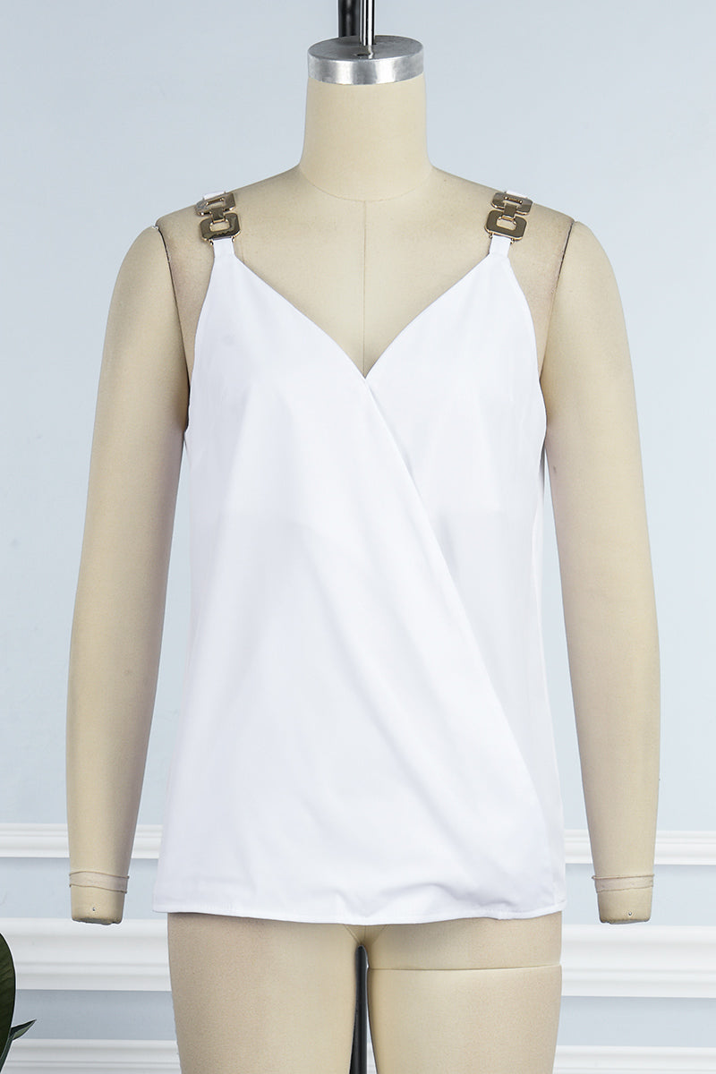 Hauts décontractés à motifs et empiècements, col en V (9 couleurs)