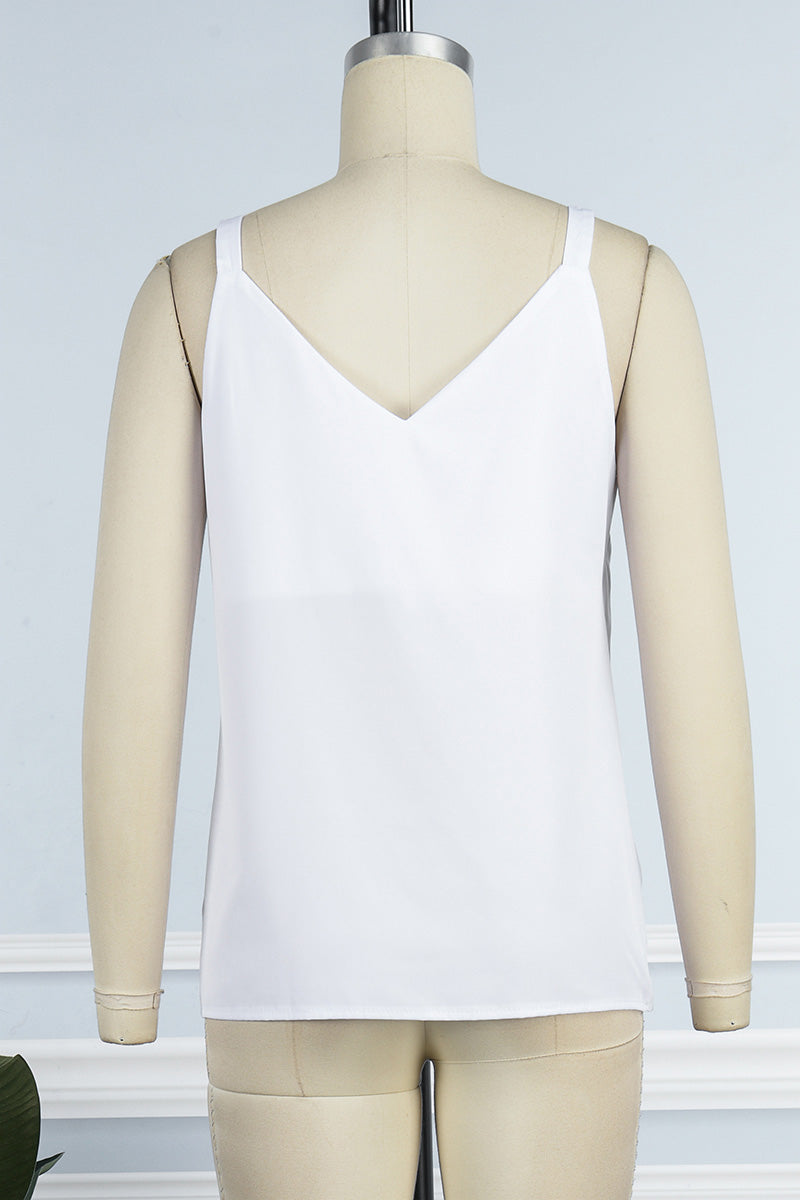 Hauts décontractés à motifs et empiècements, col en V (9 couleurs)