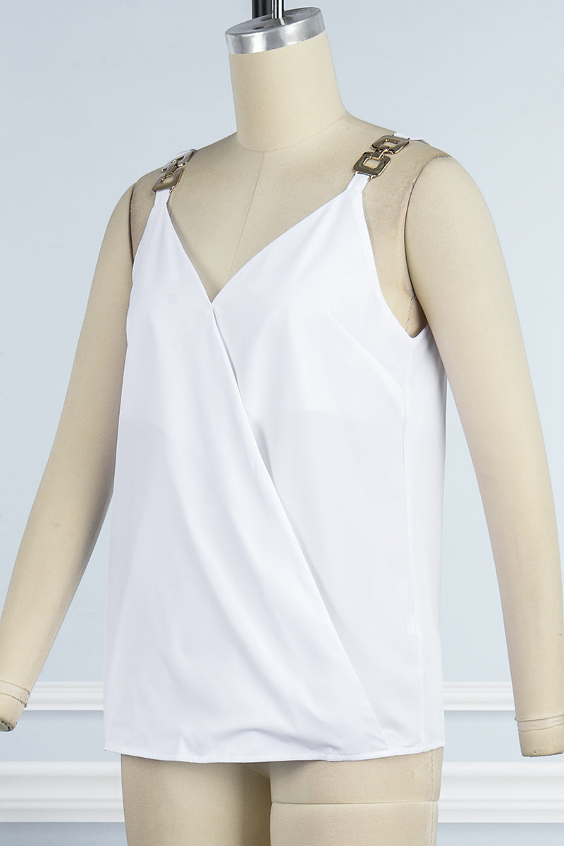 Hauts décontractés à motifs et empiècements, col en V (9 couleurs)