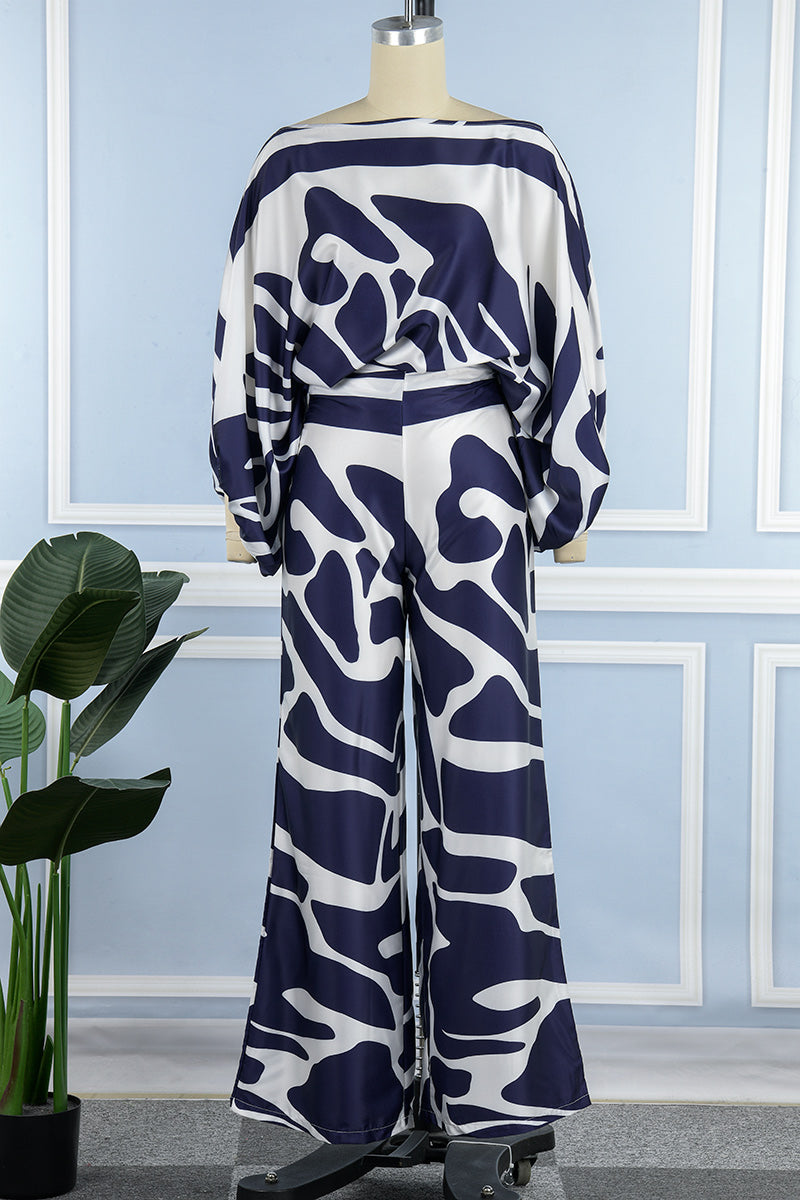 Ensemble deux pièces décontracté et élégant, imprimé, patchwork, manches longues, épaules dénudées (11 couleurs)