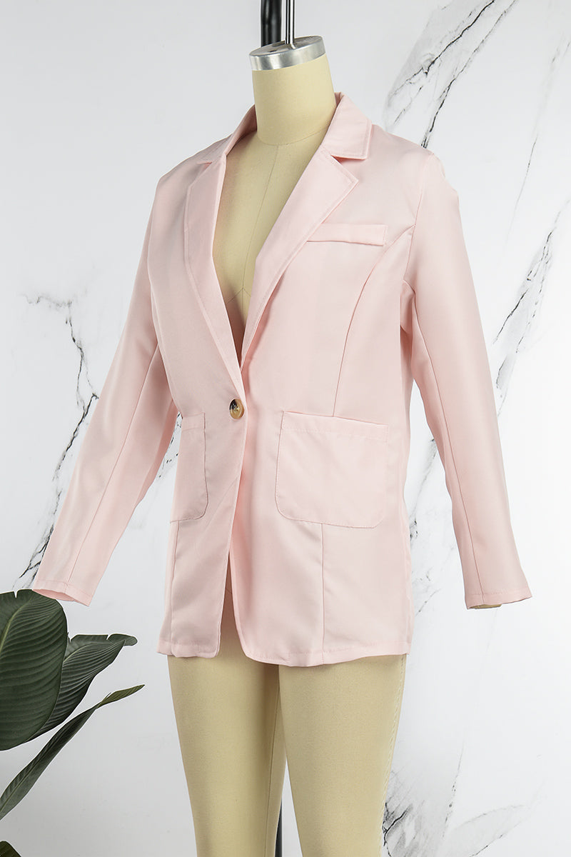 Vêtements d'extérieur décontractés, patchwork uni, boutons, col montant (6 couleurs)