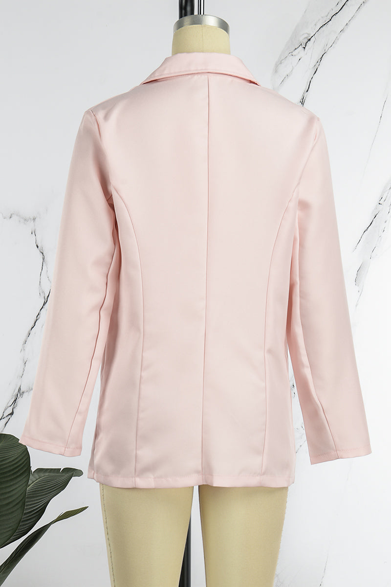 Vêtements d'extérieur décontractés, patchwork uni, boutons, col montant (6 couleurs)