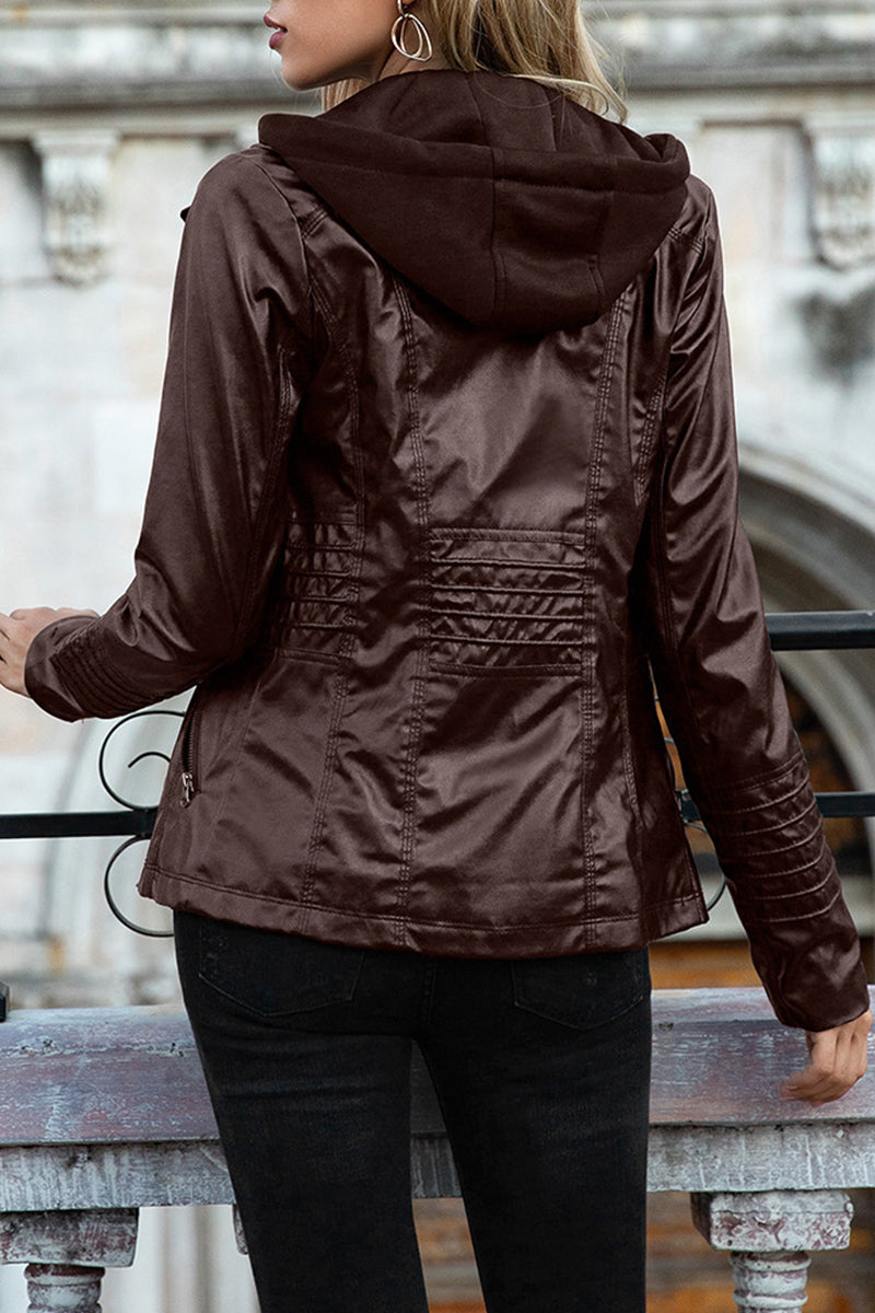 Vêtements d'extérieur à capuche et poches, unis, style streetwear.