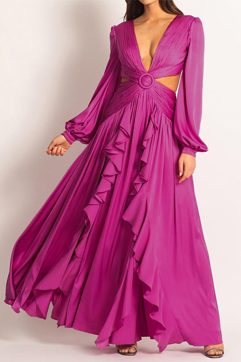 Robes A-line sexy, décolleté en V, dos nu (3 couleurs)