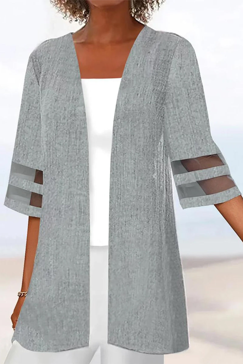 Vêtements d'extérieur unis décontractés (6 couleurs)