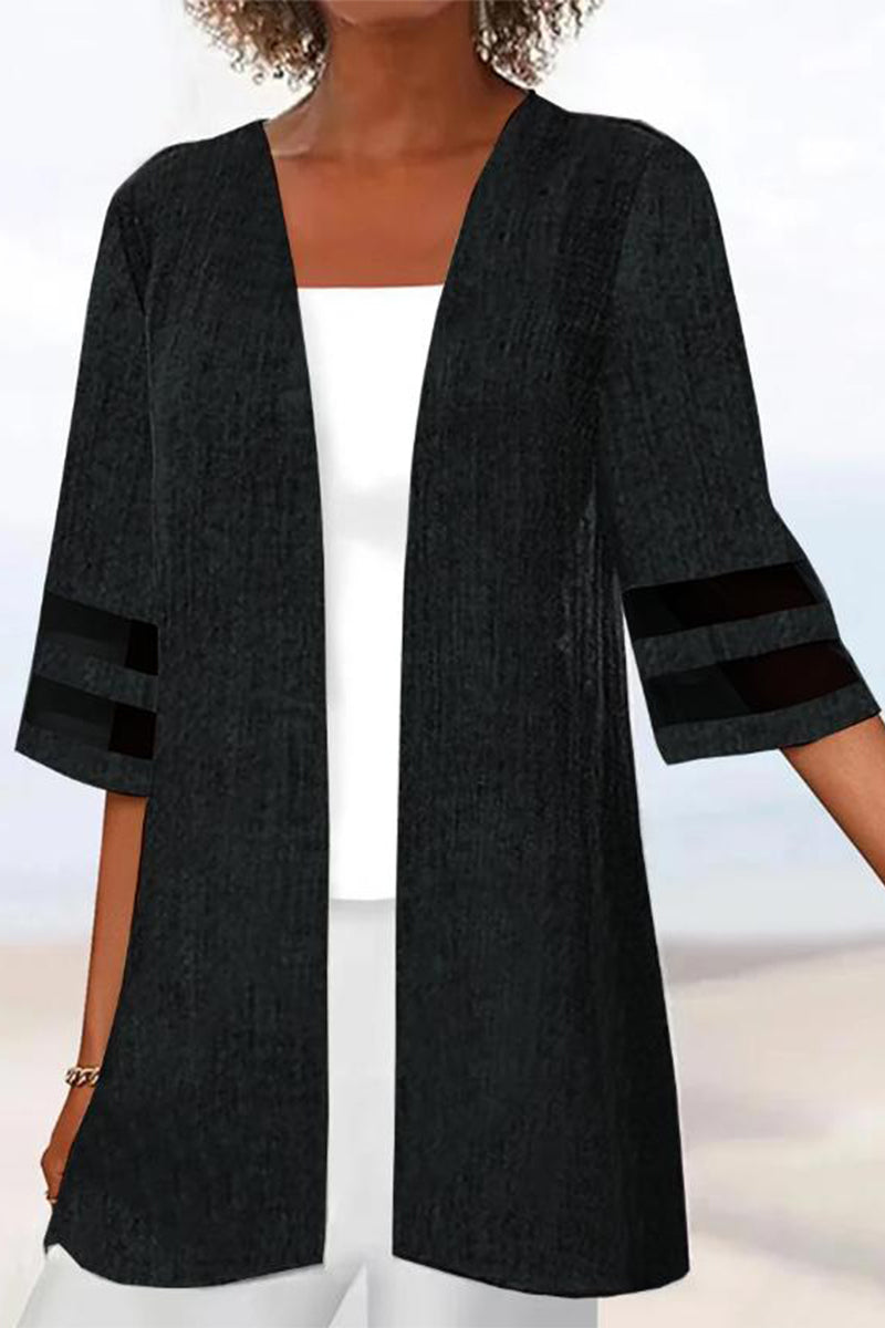 Vêtements d'extérieur unis décontractés (6 couleurs)