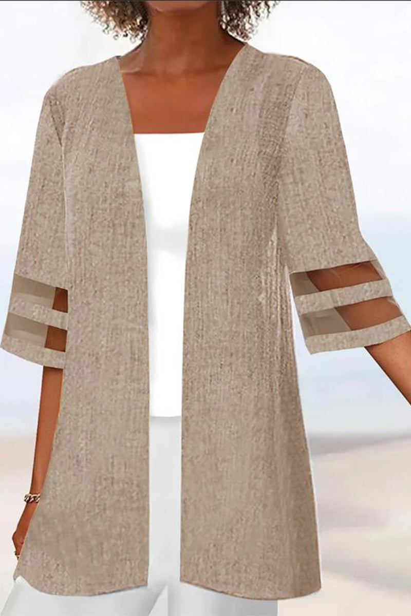 Vêtements d'extérieur unis décontractés (6 couleurs)