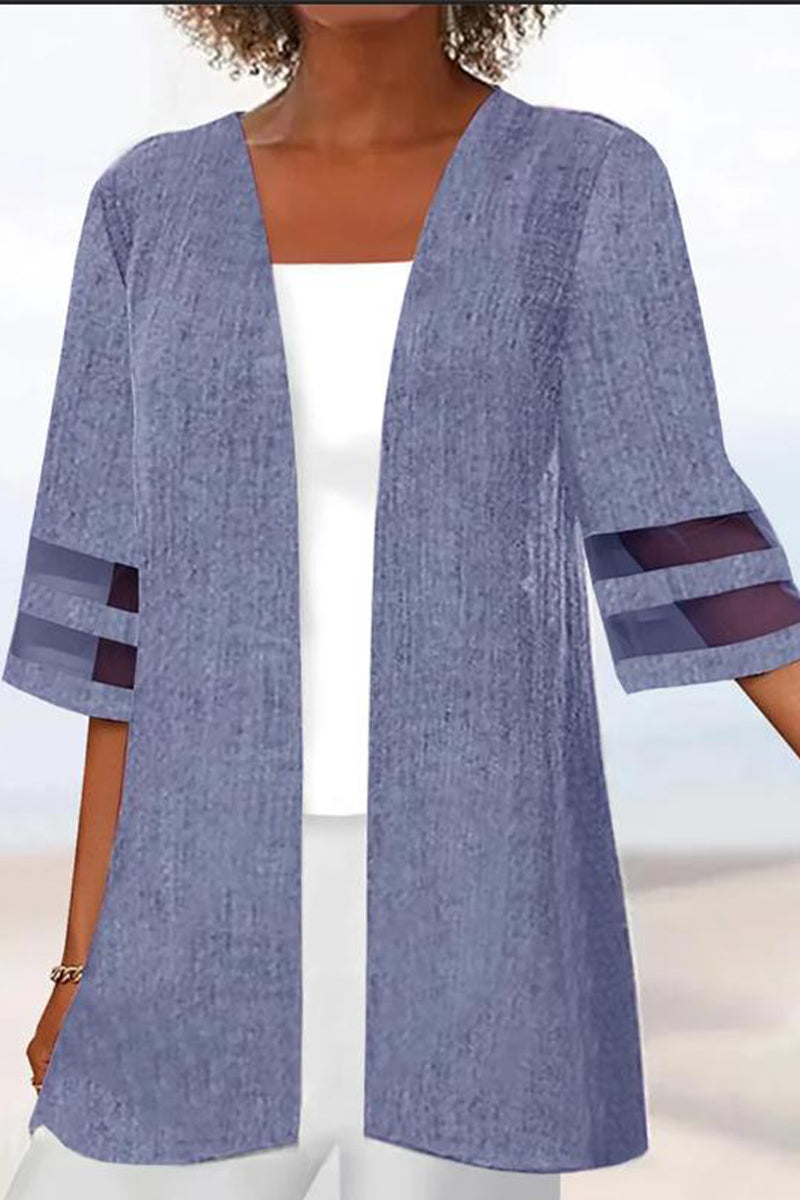 Vêtements d'extérieur unis décontractés (6 couleurs)