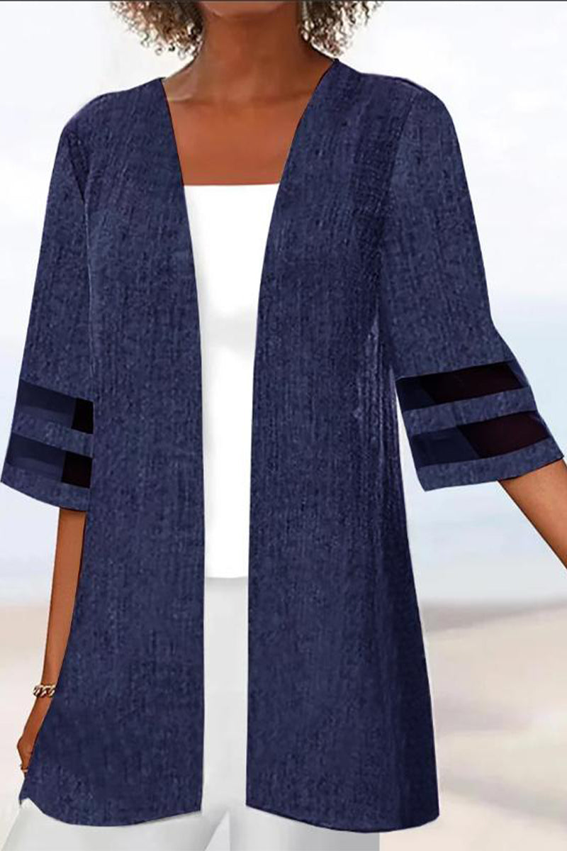 Vêtements d'extérieur unis décontractés (6 couleurs)