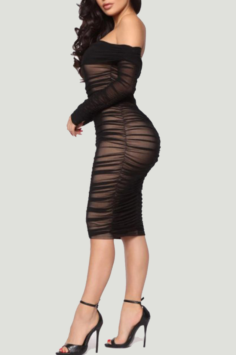 Robes longues à manches dénudées, patchwork uni, sexy.