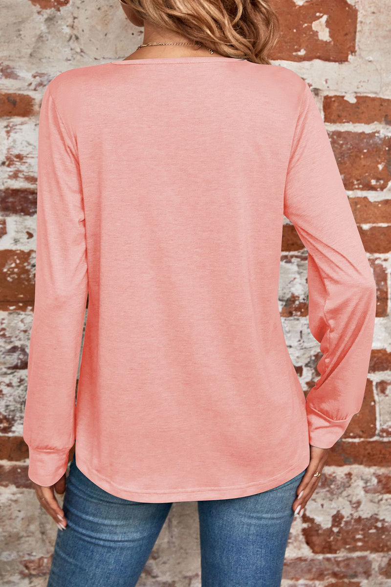 Casual Solid Fold Square Collar Tops