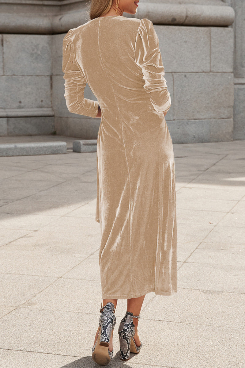 Celebrities Elegant Solid Strap Design V Neck Princess Dresses(6 Colors)