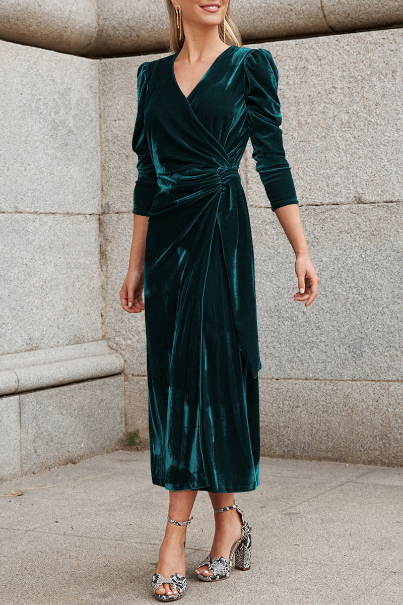 Celebrities Elegant Solid Strap Design V Neck Princess Dresses(6 Colors)