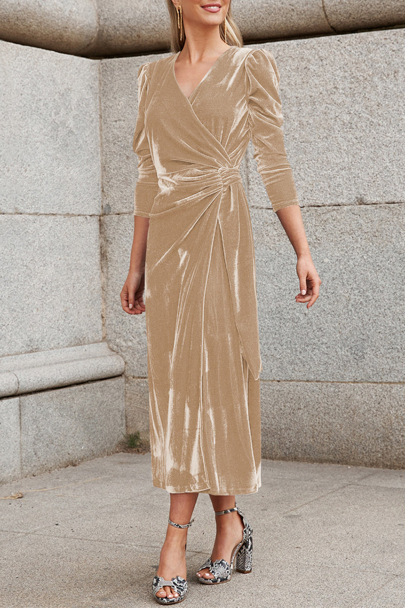 Celebrities Elegant Solid Strap Design V Neck Princess Dresses(6 Colors)