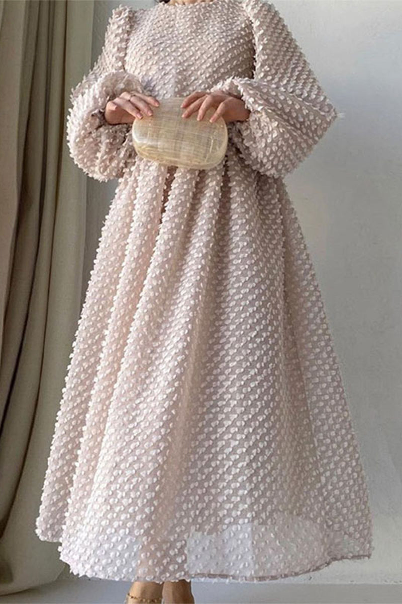 Elegant Solid Patchwork O Neck A Line Dresses(5 Colors)