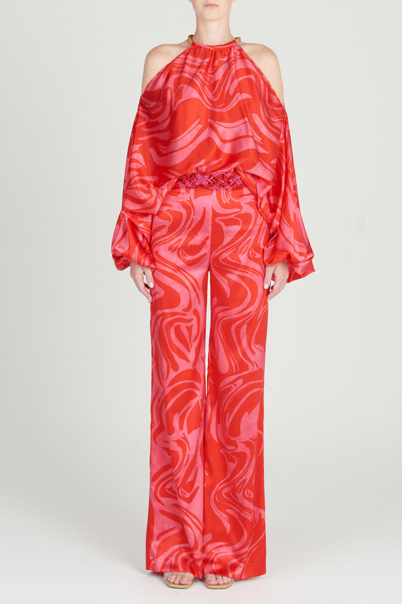 Ensemble deux pièces décontracté et élégant, imprimé, patchwork, manches longues, épaules dénudées (11 couleurs)