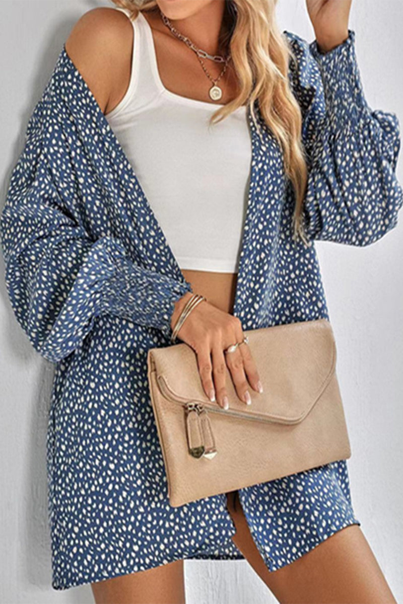 Street Leopard Cardigan Collar Blouses(3 Colors)