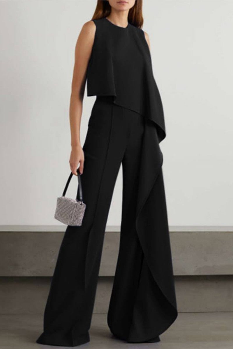 Combinaisons décontractées, unies, en patchwork, avec col rond, taille standard.