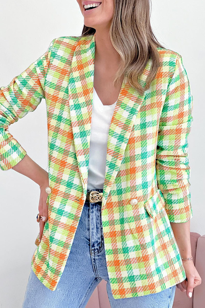 Vêtements d'extérieur décontractés à col montant contrastant et à blocs de couleur.