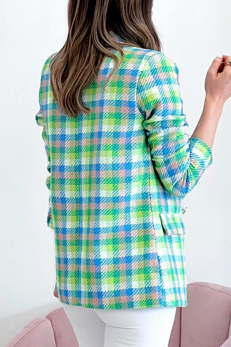 Vêtements d'extérieur décontractés à col montant contrastant et à blocs de couleur.