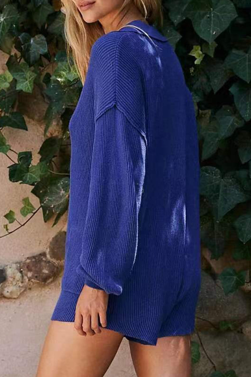 Combinaisons décontractées, simples, à boutons, col en V, amples.