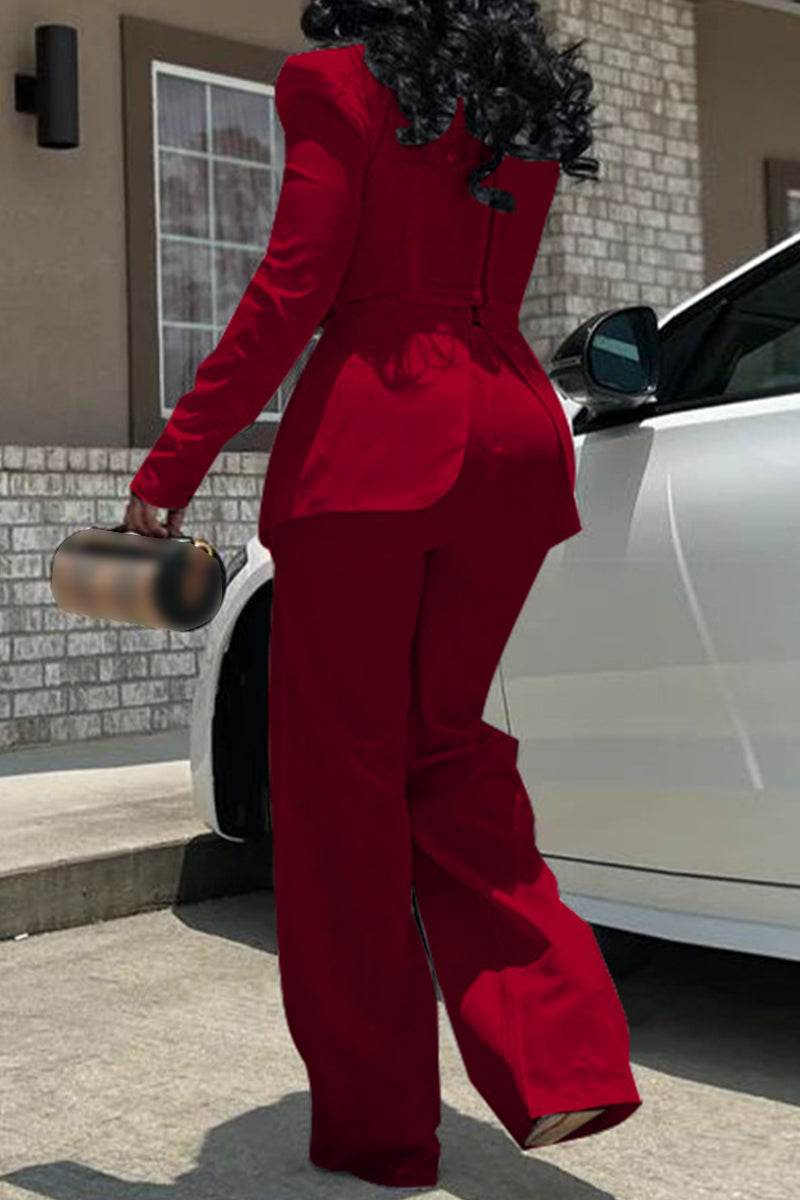 Combinaisons décontractées, patchwork, col carré, coupe droite (4 couleurs)